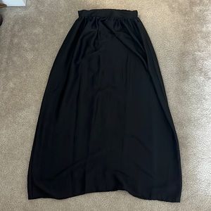 Black silk maxi skirt